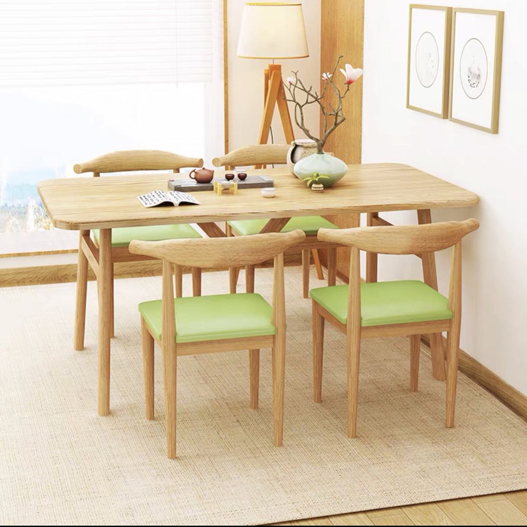 Standard Wood Top Dining Set with 4 Light Brown Wood Legs Base for Dining Furniture Clearhalo 'Dining Room Sets' 'Dining Tables & Seating' 'dining_room_set' 'furn' 'furn_dining_room_set' 'Furniture' 'furniture_dining_room_set' 'Kitchen & Dining Furniture' 'kitchen&dining_furn' 'kitchen' 1200x1200_77f0c0f2-c03a-4bde-a881-1be28c310ffc