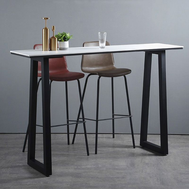 Tavolo da bar del patio del soggiorno rettangolo tavolino in pietra industriale in bianco