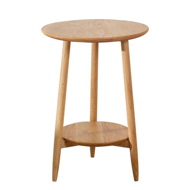 Round Wood Top End Table Tripod Sofa Side End Table in Natural/Brown Clearhalo 'Coffee & Accent Tables' 'End & Side Tables' 'end_side_tables' 'furn' 'furn_end_side_tables' 'Furniture' 'Living Room Furniture' 1200x1200_77f30b0f-35ac-4740-8e5e-69b8fb174aaf