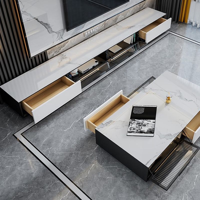 Stone Modern TV Media Media Store Store TV Console con cajones