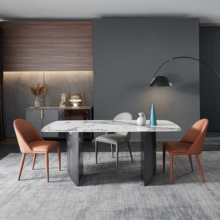 Metal Traditional Luxury Rectangle Table Sintered Stone Top Indoor Table for Home Clearhalo ' dining_table' 'Dining Tables & Seating' 'Dining Tables' 'furn' 'furn_dining_table' 'Furniture' 'furniture_dining_table' 'Kitchen & Dining Furniture' 'kitchen&dining_furn' 'kitchen' 'kitchen_dining_table' 1200x1200_77f53ed7-672b-427a-a33e-60c7d8beaeb8