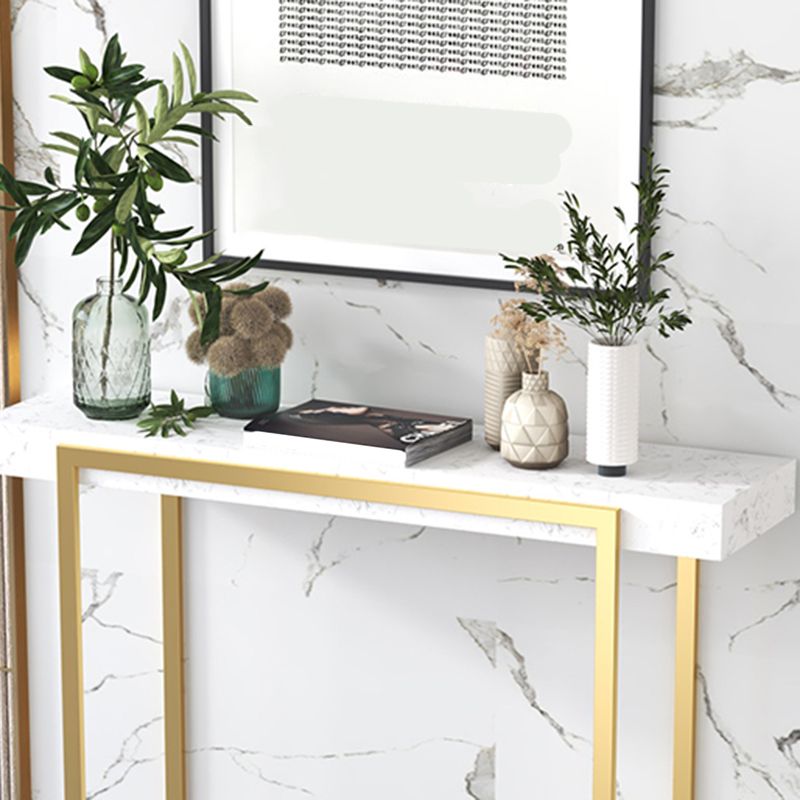 Console di console rettangolo in marmo glam