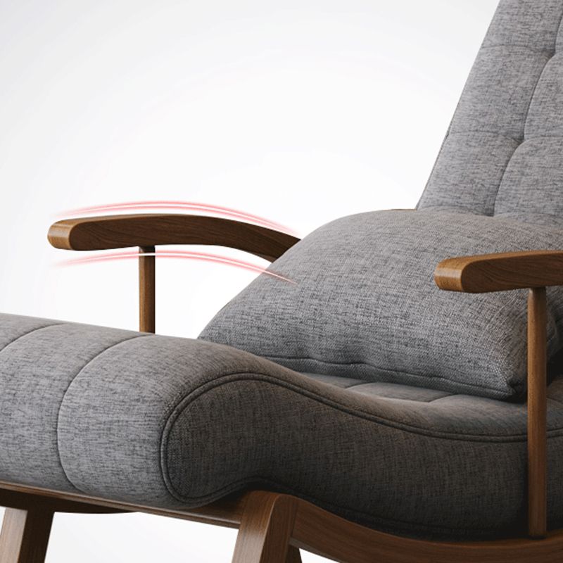 25.59 "brede accentstoel katoen blend lounge stoel met slee en kussen terug