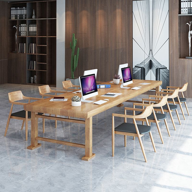 Escritorio de escritura contemporánea de 27 "de ancho escritorio de oficina natural de madera maciza