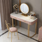 Glam 29.5" High Marble Vanity Dressing Table in Pink with Drawers