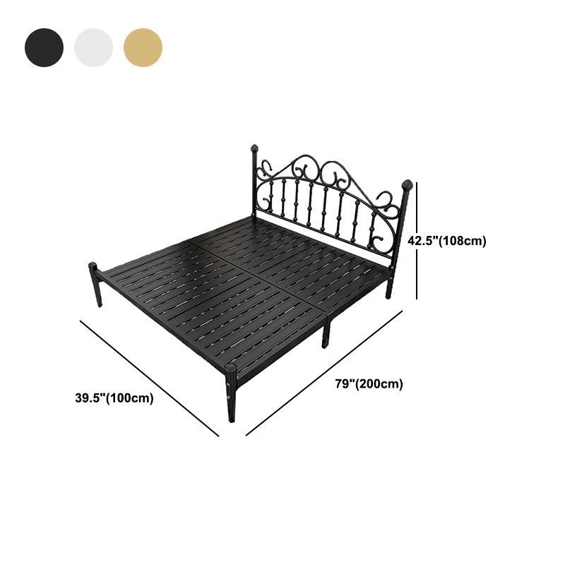 Contemporary Style Standard Bed Metal Bed Frame with Headboard Clearhalo 'Bedroom Furniture' 'Beds' 'furn' 'furn_beds' 'Furniture' 1200x1200_77f8adc3-c72d-42a4-aefc-5da974c05f8e