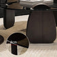 Glass Top Coffee or End Table Black 2 Legs Coffee Cocktail Table