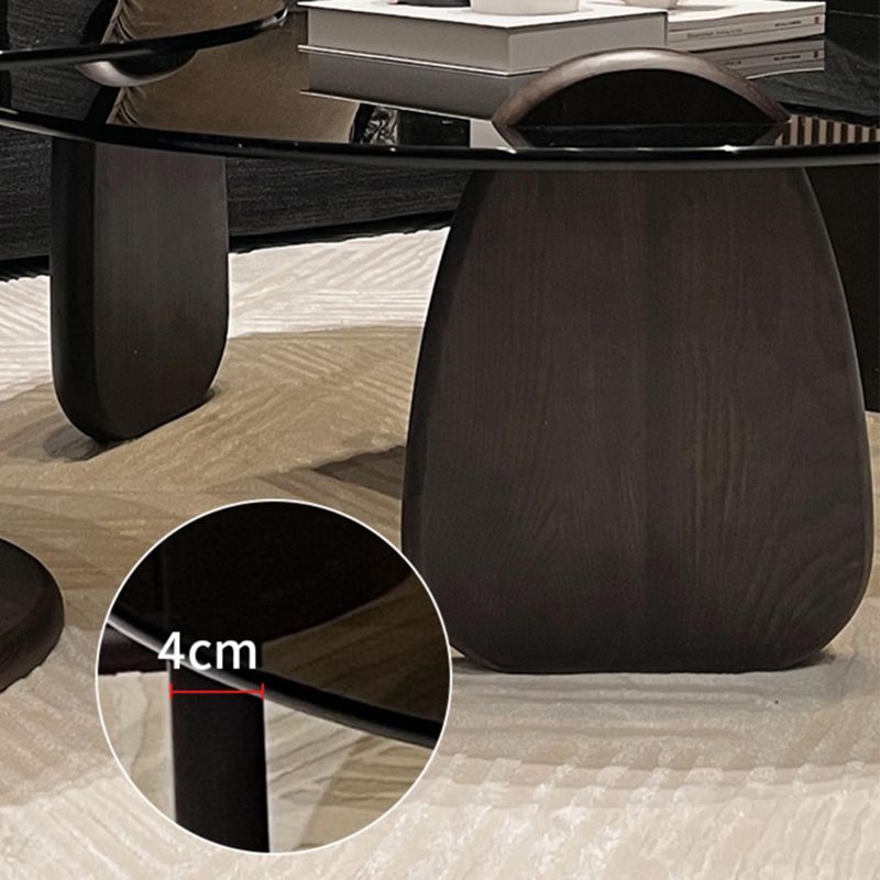 Glass Top Coffee or End Table Black 2 Legs Coffee Cocktail Table