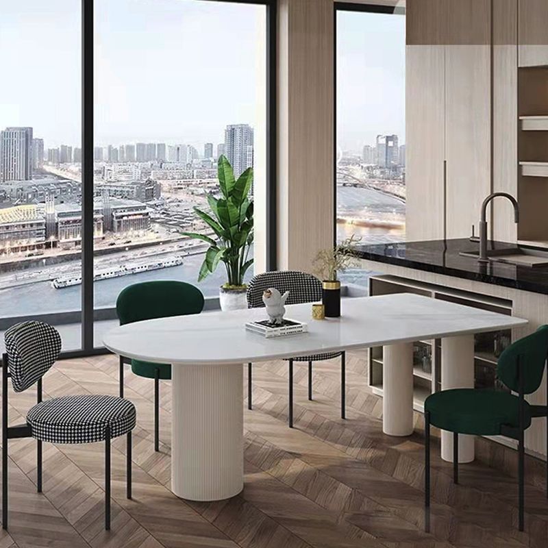 White Tripod Base Dining Table Stone Top Modern Dining Room Kitchen Table Clearhalo 'Dining Tables & Seating' 'Dining Tables' 'dining_table' 'furn' 'furn_dining_table' 'Furniture' 'furniture_dining_table' 'Kitchen & Dining Furniture' 'kitchen' 'kitchen_dining_table' 1200x1200_77fbfd80-45da-4663-9f51-56c5a18c1821