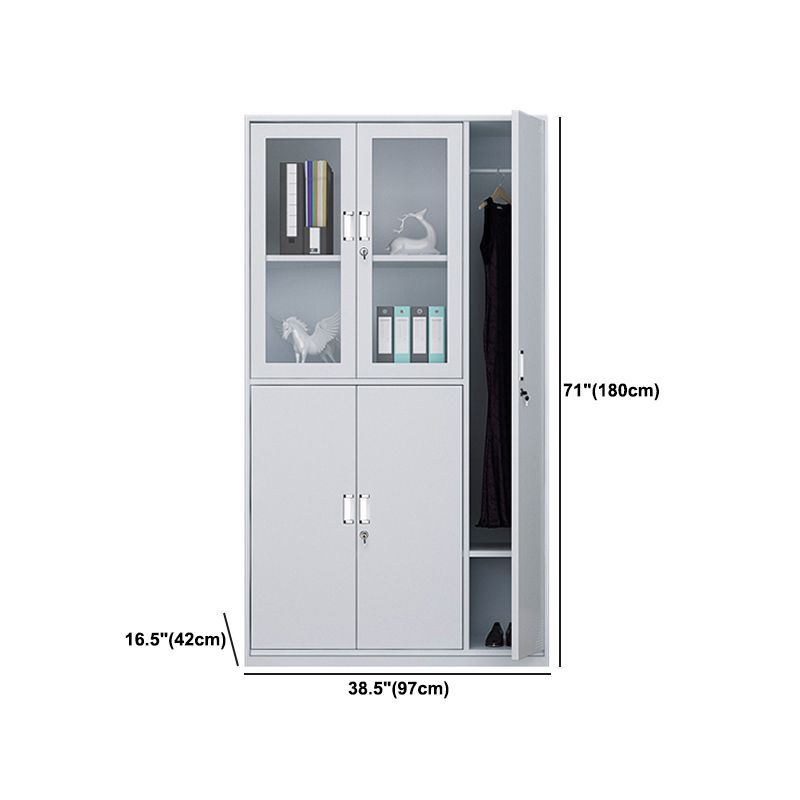 Modern & Contemporary Cabinet for Bathroom Grey Metal Storage Cabinet Clearhalo 'Armoires & Wardrobes' 'armoires_wardrobes' 'Bedroom Furniture' 'furn' 'furn_armoires_wardrobes' 'Furniture' 1200x1200_77fe22c0-668c-416a-8344-f15116d6d933