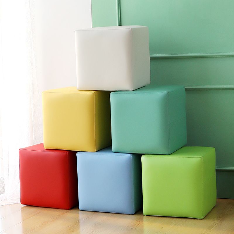 Modern Pure Color Cube Sqaure Faux Leather Cube for Living Room Clearhalo 'furn' 'furn_ottomans_poufs' 'Furniture' 'Living Room Furniture' 'Ottomans & Poufs' 'ottomans_poufs' 1200x1200_77fe57c6-948d-4ccf-a72f-1cab78b72c72
