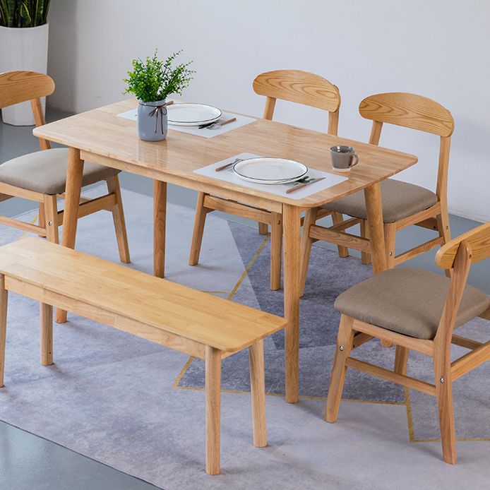 Contemporary Solid Wood Rectangle Shape Dining Table Kitchen Dining Table with 4 Legs Clearhalo ' dining_table' 'Dining Tables & Seating' 'Dining Tables' 'Furniture' 'furniture_dining_table' 'Kitchen & Dining Furniture' 'kitchen&dining_furn' 'kitchen' 'kitchen_dining_table' 1200x1200_77fe8a4a-5dad-4bad-bbbf-cbc17aa8bbb5