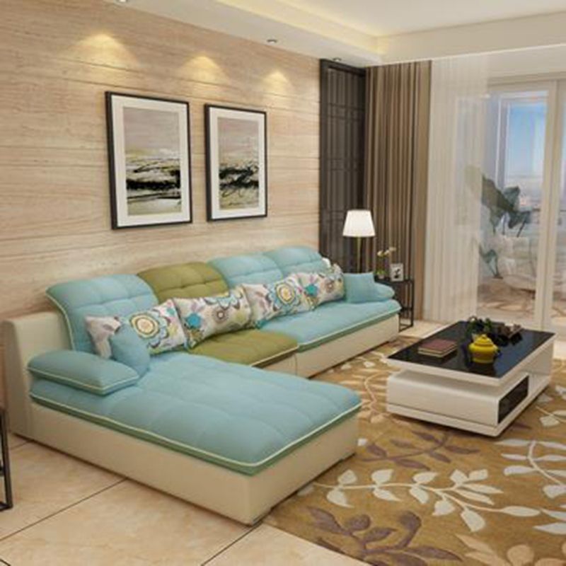 Pillow Top Arm Cushion Back Sectional L-Shape Sofa and Chaise for Four People Clearhalo 'furn' 'furn_sectionals' 'Furniture' 'furniture_sectionals' 'Living Room Furniture' 'Sectionals' 1200x1200_77ff0496-8fd8-4e36-a8e1-ac473a9f7188