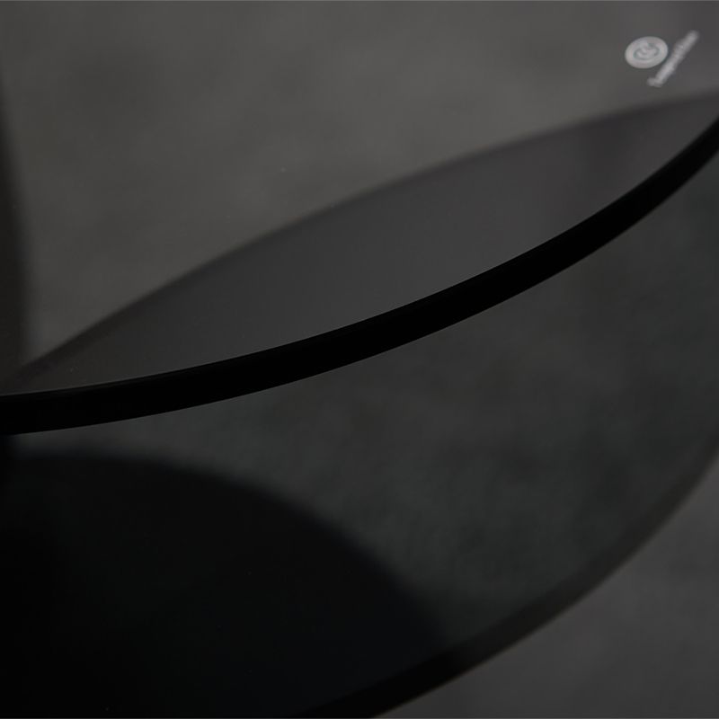 Glass Top Coffee Cocktail Table Black Coffee or End Table with 3 Legs