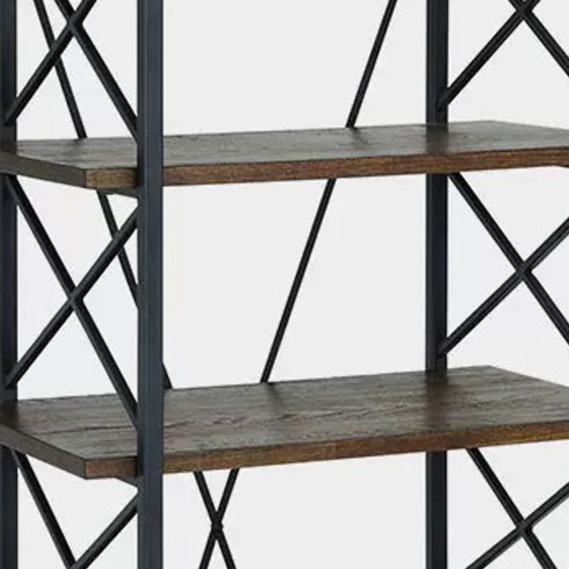 Industrial Open Etagere Bookshelf with Black Iron Frame Solid Wood Shelf Clearhalo 'Bookcases' 'furn' 'furn_bookcases' 'Furniture' 'furniture_bookcases' 'kitchen' 'kitchen_bookcases' 'Living Room Furniture' 'Office Furniture' 1200x1200_78004ce1-3f31-4ced-b187-745cd572a108