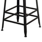 Tabouret de bar à dos basse de style brun de style contemporain avec jambes en métal