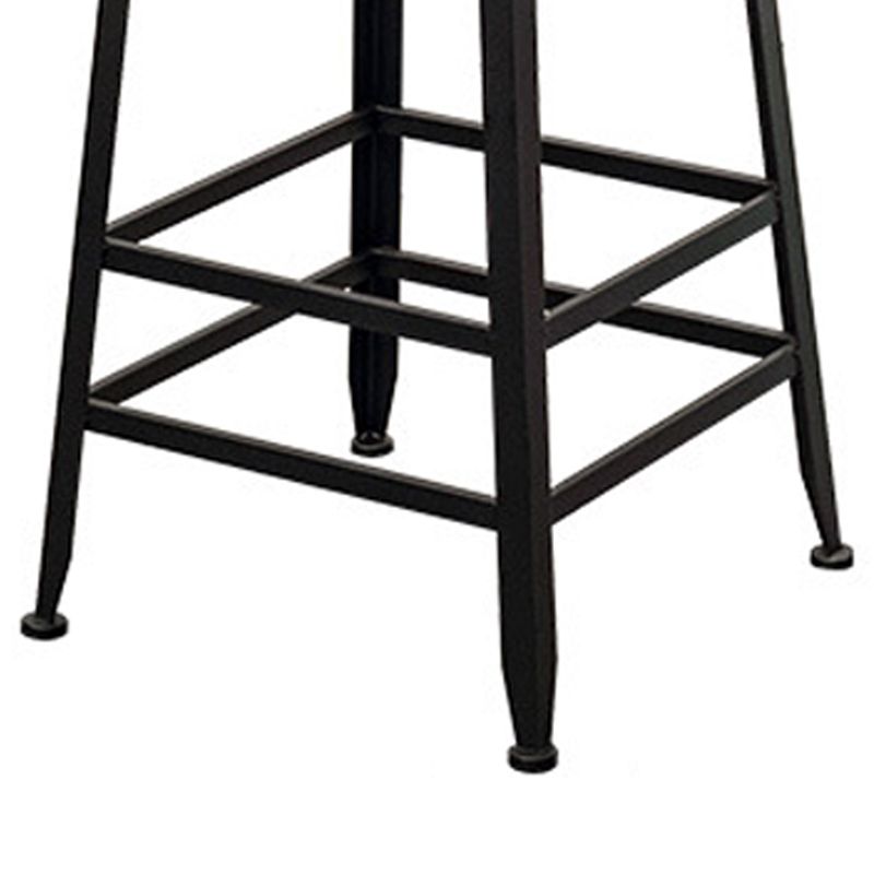 Tabouret de bar à dos basse de style brun de style contemporain avec jambes en métal