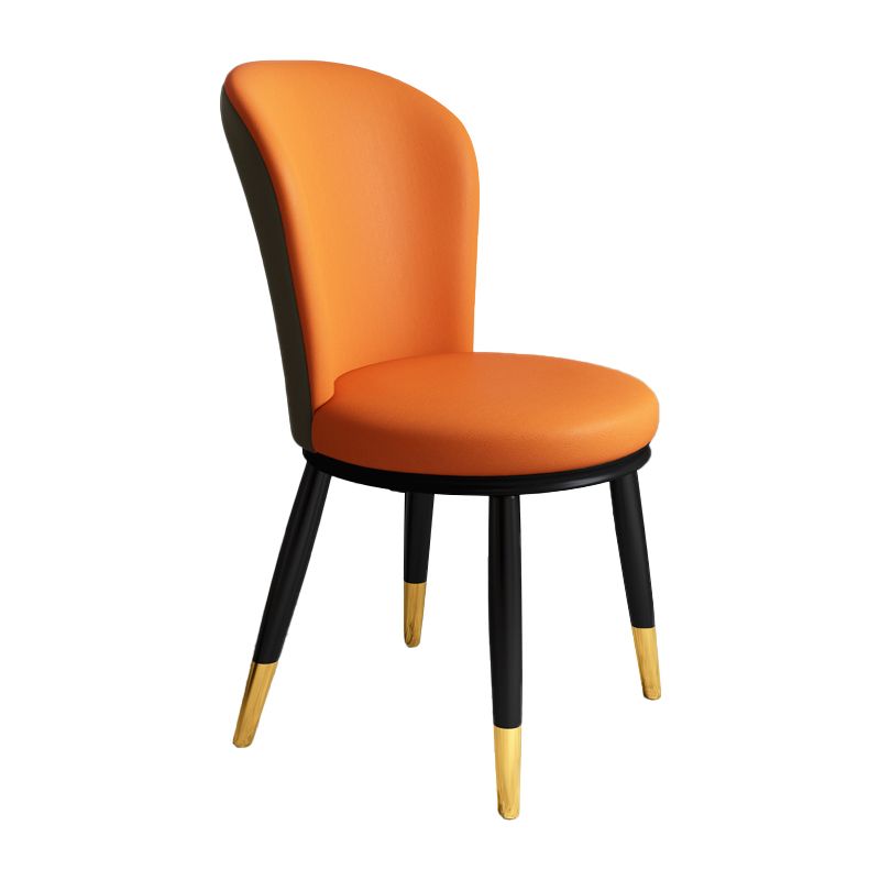 Scandinavian Home Side Chair Metal Wingback Upholstered Dining Room Chair Clearhalo ' kitchen&dining_furn' 'Dining Chairs' 'Dining Tables & Seating' 'dining_chair' 'furn' 'furn_dining_chair' 'Furniture' 'furniture_dining_chair' 'Kitchen & Dining Furniture' 'kitchen' 1200x1200_78096c71-b435-4b20-a5ab-156377cf9533