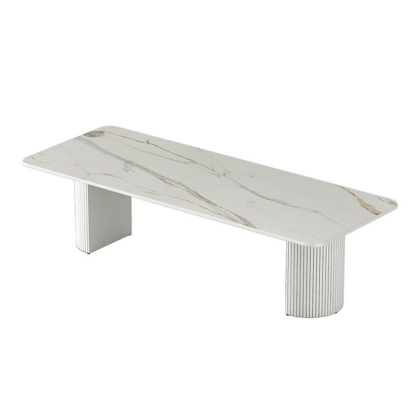 Bureau de tâches en pierre de style moderne Bureau de bureau de forme rectangulaire avec 2 jambes