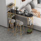 Glam Style Table in Iron Top and Faux Marble with Shelf Milk Tea Shop Bar Table Clearhalo 'Bar Furniture' 'Bar Tables' 'bar_tables' 'furn' 'furn_bar_tables' 'Furniture' 'furniture_bar_tables' 'Kitchen & Dining Furniture' 1200x1200_780abca4-5801-45e0-8026-21c2e357ab4c