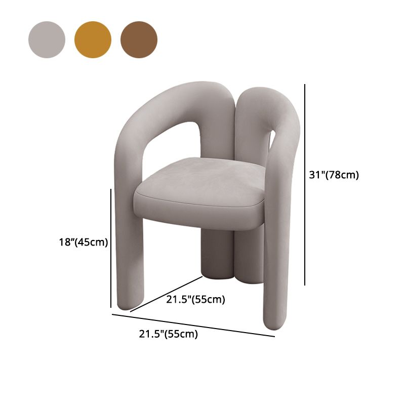 Matte Finish Open Dining Chair Designer Style Home Velvet Arm Chair Clearhalo 'Dining Chairs' 'Dining Tables & Seating' 'dining_chair' 'furn' 'furn_dining_chair' 'Furniture' 'Kitchen & Dining Furniture' 1200x1200_780ad025-3be9-497e-996f-c94046372536