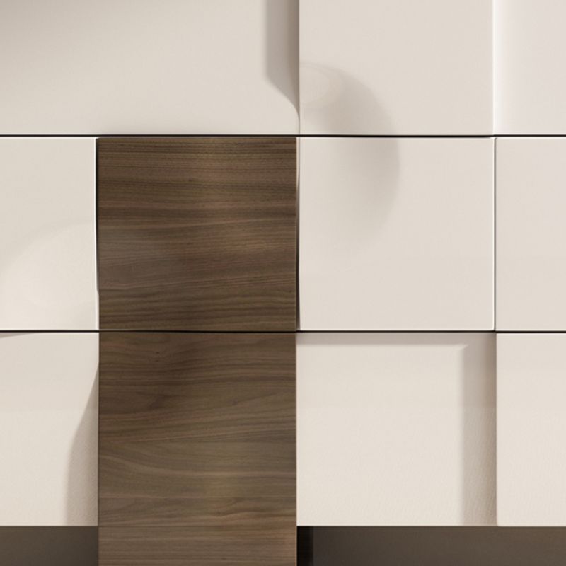 Commode double horizontale contemporaine, commode de rangement blanche/grise pour la maison