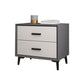 2 - Drawer Contemporary Accent Table Nightstand Faux Leather Bed Nightstand