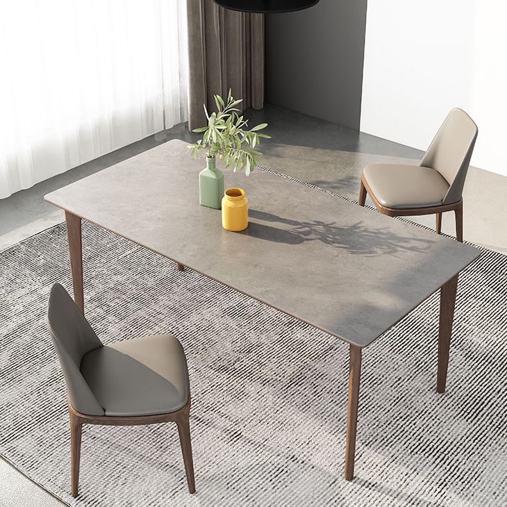 Mid-Century Sintered Stone Gray Table Rectangle Shape Standard Dining Table for Kitchen Clearhalo ' dining_table' 'Dining Tables & Seating' 'Dining Tables' 'furn' 'furn_dining_table' 'Furniture' 'furniture_dining_table' 'Kitchen & Dining Furniture' 'kitchen&dining_furn' 'kitchen' 'kitchen_dining_table' 1200x1200_780c10b9-f2a2-48cf-8414-13ddac0721f5