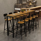 1/6/11 Pièces Industrial Iron Bar Table Table Recangle Pine Wood Bistro Ensemble avec repose-pieds