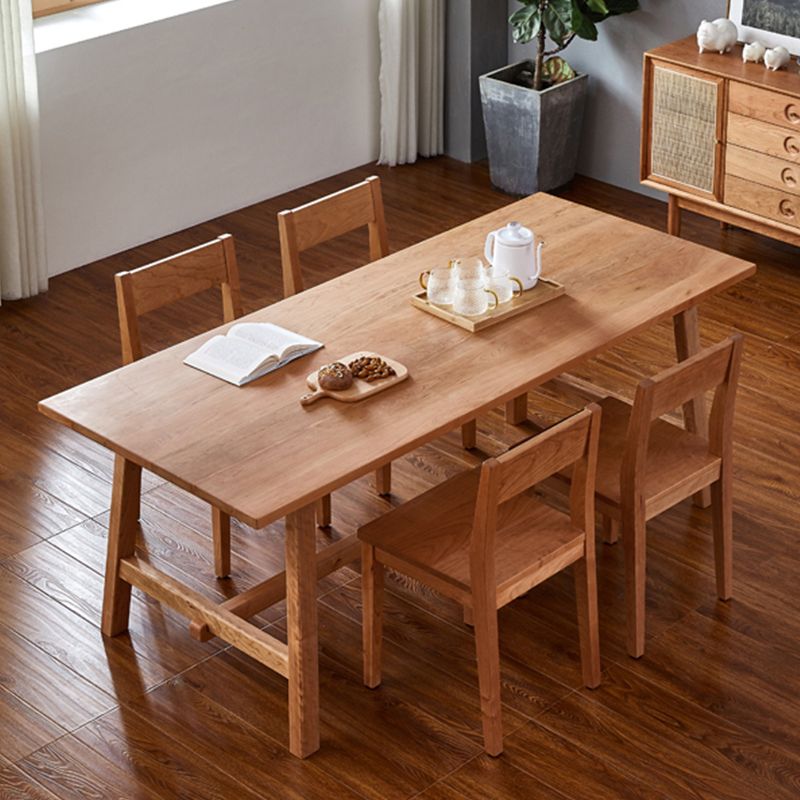 Modern Pine Wood Indoor Table for Restaurant Rectangle Dining Table with Trestle Base Clearhalo ' dining_table' 'Dining Tables & Seating' 'Dining Tables' 'furn' 'furn_dining_table' 'Furniture' 'furniture_dining_table' 'Kitchen & Dining Furniture' 'kitchen&dining_furn' 'kitchen' 'kitchen_dining_table' 1200x1200_780c3792-2ea7-45f2-9260-986cd8972c14