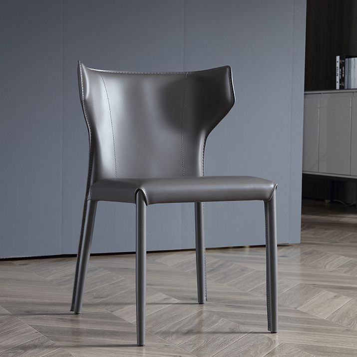 Contemporary Kitchen Solid Back Dining Side Chair Metal Dining Side Chair Clearhalo ' kitchen&dining_furn' 'Dining Chairs' 'Dining Tables & Seating' 'dining_chair' 'furn' 'furn_dining_chair' 'Furniture' 'furniture_dining_chair' 'Kitchen & Dining Furniture' 'kitchen' 1200x1200_780cb859-d582-4b49-9a4a-8c1f17148d12