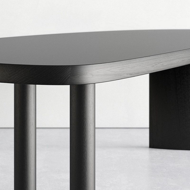 Scrivania industriale scrivania in legno massiccio in nero con le gambe