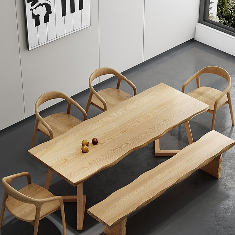 Set di dinette in stile moderno 1/2/7 PCs tavolo da pinetta in legno massiccio con sedie da pranzo