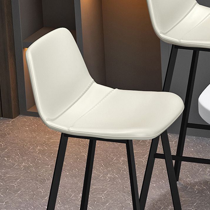 Juego de mesa de bar blanca contemporánea, mesa de bar con tapa de piedra de 1/3/5 piezas y taburetes de cuero