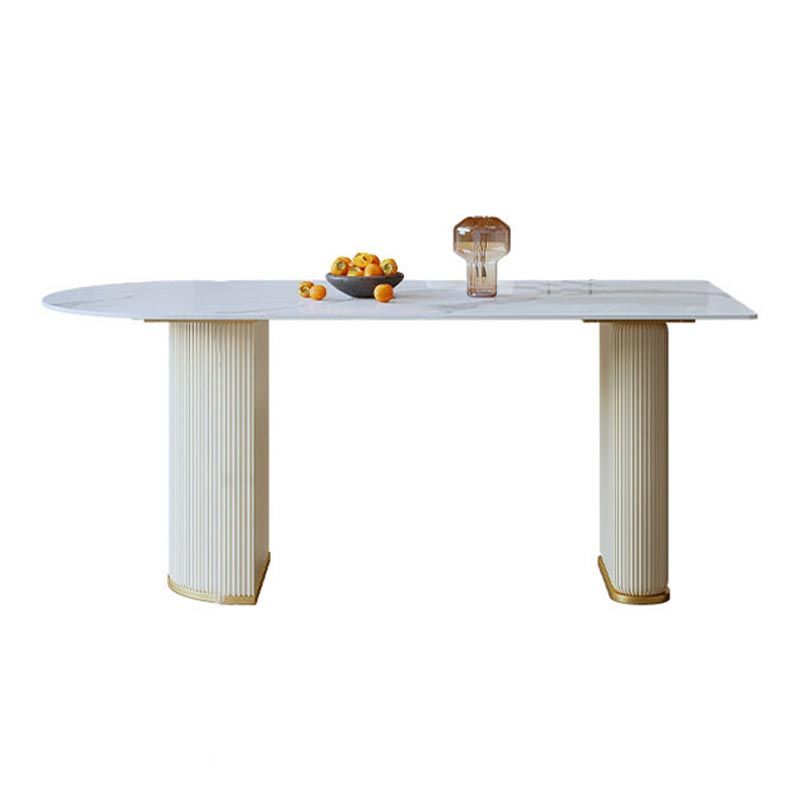 Metal Traditional Luxury Table Free Form Marble Top Table for Home