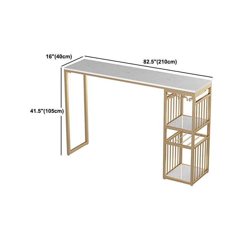 Luxurious Rectangle Marble Bar Table Set 1/3 Pieces Counter Table with Metal Stools Clearhalo 'Bar Furniture' 'furn' 'furn_home_bar_bar_sets' 'Furniture' 'Home Bars & Bar Sets' 'home_bar_bar_sets' 'Kitchen & Dining Furniture' 1200x1200_780f9463-9b66-43b0-8a53-530bfb75dd4c
