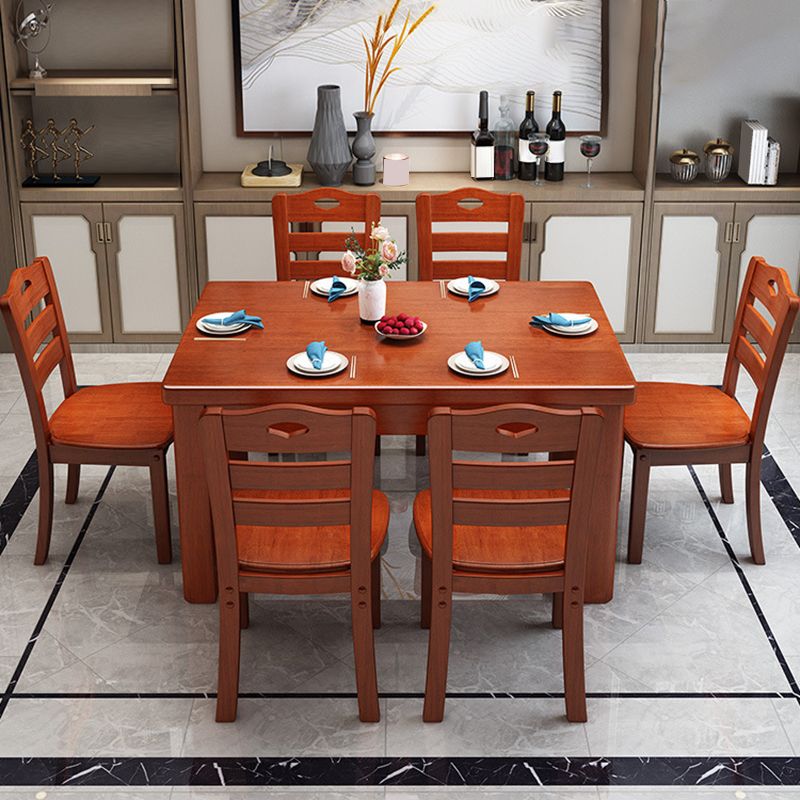 Solid Wood Dining Table Modern Rectangle Dining Table for Dining Room