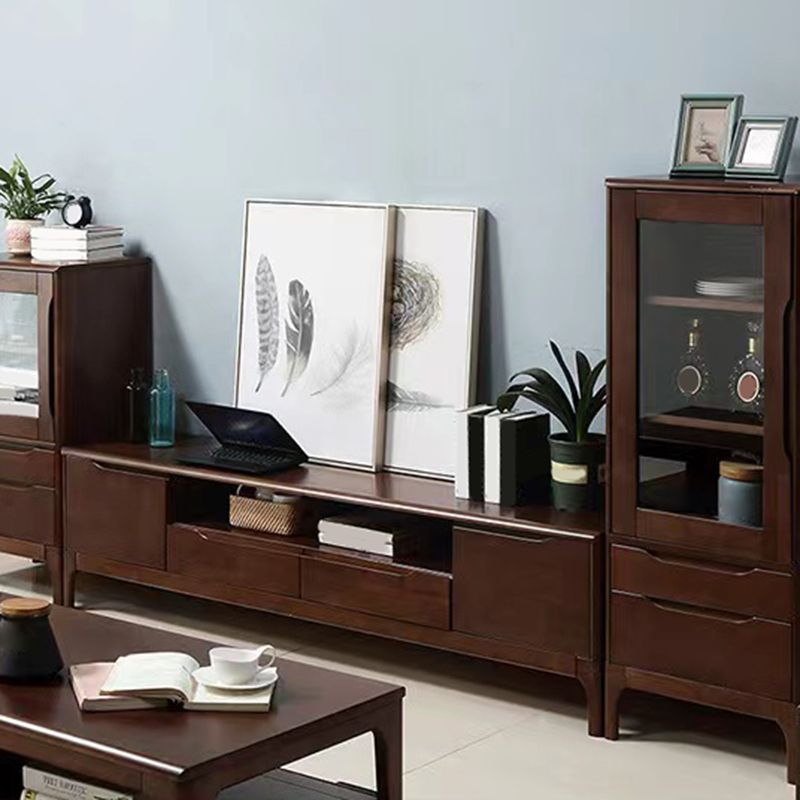 Scandinavian Media Console Solid Wood TV Console with Drawers Clearhalo 'furn' 'furn_tv_stands_entertainment_centers' 'Furniture' 'Living Room Furniture' 'TV Stands & Entertainment Centers' 'TV Stands & Media Storage Furniture' 'tv_stands_entertainment_centers' 1200x1200_7810778a-6184-4de6-8c30-582c70ca7666