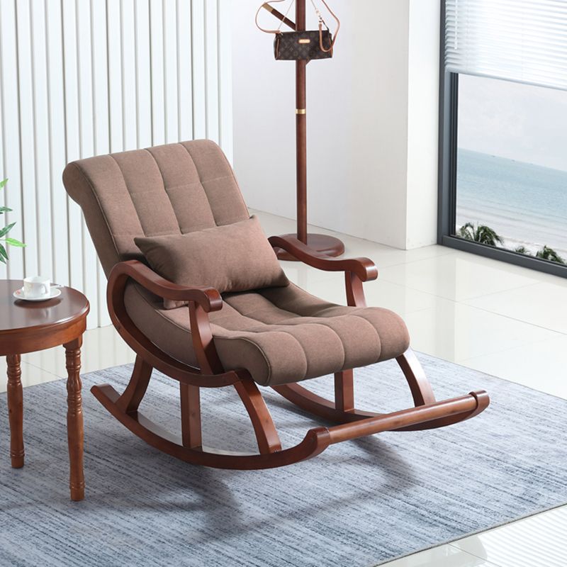 Chaise à bascule moderne du milieu du siècle en daim allongé-chaise accentuale allongée avec coussin de siège