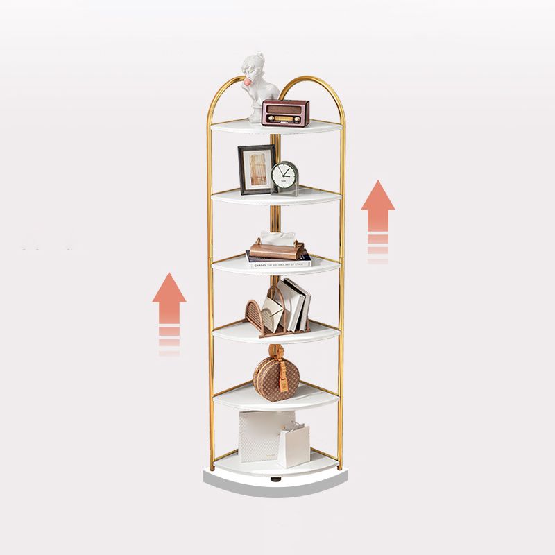 Scandinavian Open Corner Bookshelf with Iron Frame Manufactured Wood Bookcase Clearhalo 'Bookcases' 'furn' 'furn_bookcases' 'Furniture' 'furniture_bookcases' 'Office Furniture' 1200x1200_7812036e-8a09-4a79-b353-7bb3631c57f8
