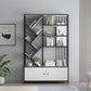 Scandinavian Open Back Bookshelf Metal Bookcase with Cabinet Clearhalo 'Bookcases' 'furn' 'furn_bookcases' 'Furniture' 'Office Furniture' 1200x1200_781226ab-0797-488f-9578-48348afc8762