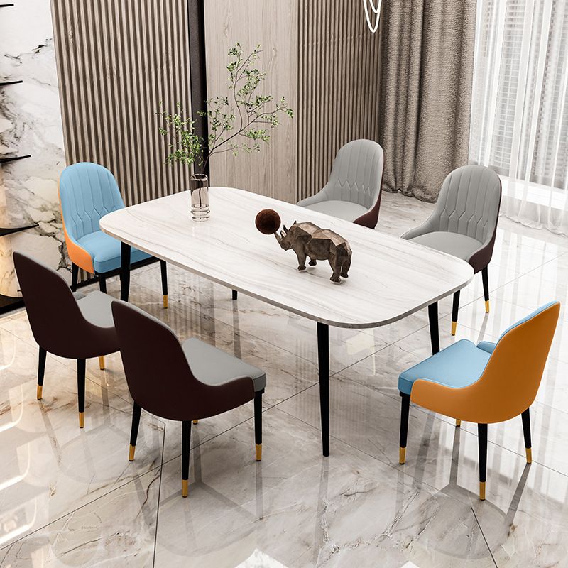 Glam Faux Leather Dining Chairs Metal Arm Dining Room Chairs for Restaurant Use Clearhalo 'Dining Chairs' 'Dining Tables & Seating' 'dining_chair' 'furn' 'furn_dining_chair' 'Furniture' 'Kitchen & Dining Furniture' 1200x1200_781437ab-7d29-4d90-84bb-39f30f11f01d