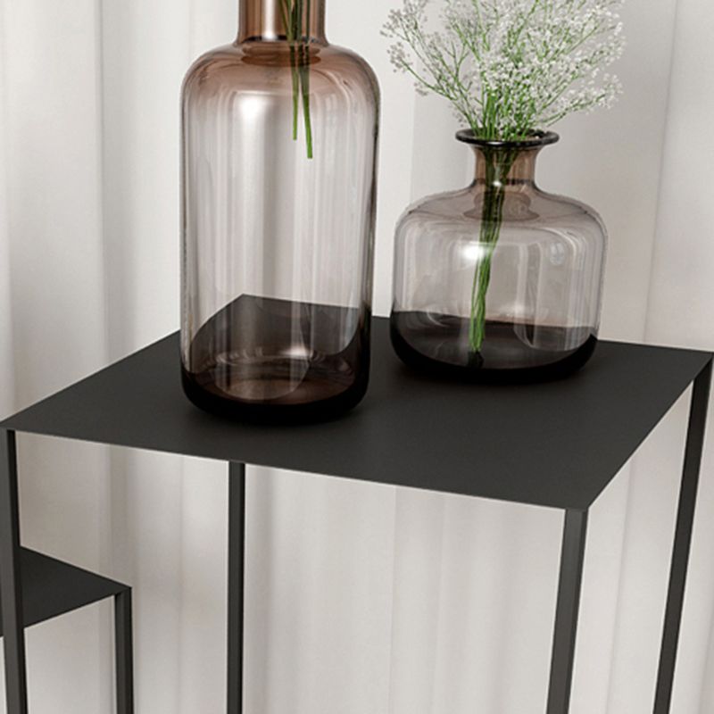 Mid-Century Modern Metal Square Top Side Table Iron Frame End Table