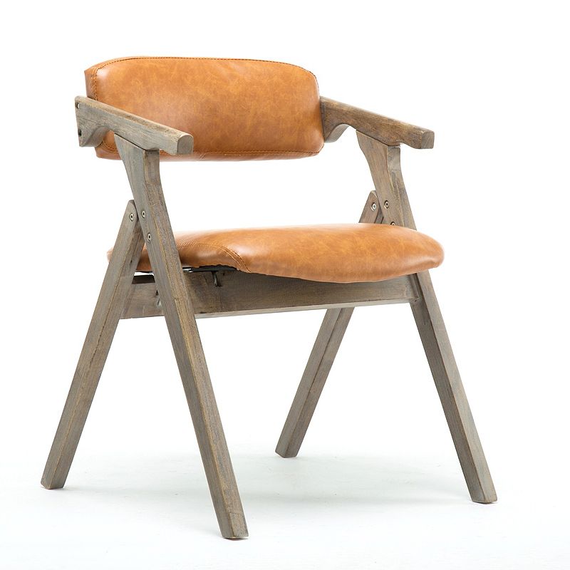 Foldable Dining Arm Chair Open Back Upholstered Armchair with Wood Legs Clearhalo ' kitchen&dining_furn' 'Dining Chairs' 'Dining Tables & Seating' 'dining_chair' 'furn' 'furn_dining_chair' 'Furniture' 'furniture_dining_chair' 'Kitchen & Dining Furniture' 'kitchen' 1200x1200_781577a2-c72d-4814-ac25-9fe70cf66bf4