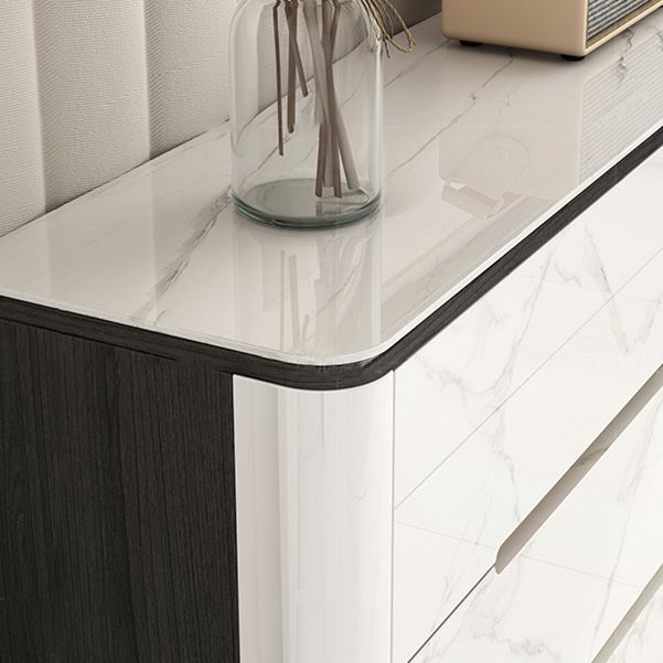 Stenen bovenste borst metalen benen borstladen met laden voor slaapkamer