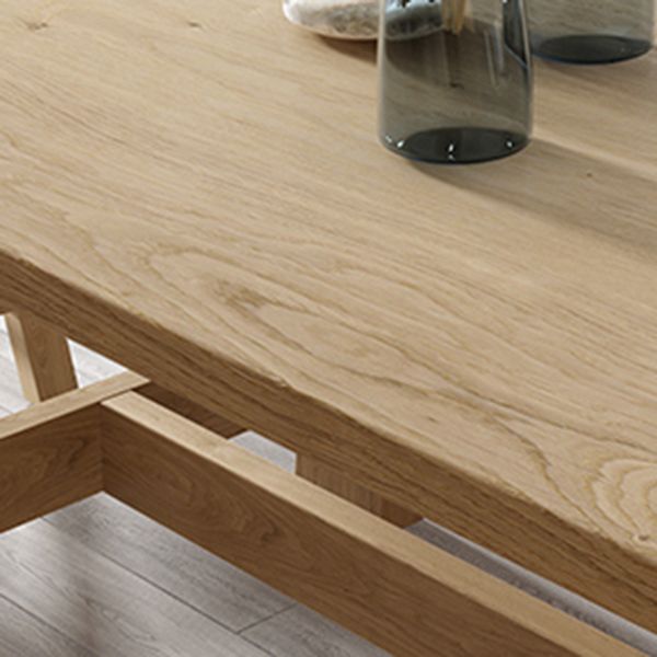 Rectangle Pine Wood Dining Table Modern Table in Nature with Wooden Trestle Base Clearhalo ' dining_table' 'Dining Tables & Seating' 'Dining Tables' 'furn' 'furn_dining_table' 'Furniture' 'furniture_dining_table' 'Kitchen & Dining Furniture' 'kitchen&dining_furn' 'kitchen' 'kitchen_dining_table' 1200x1200_78180c25-d31e-47b7-b443-61a0693addce