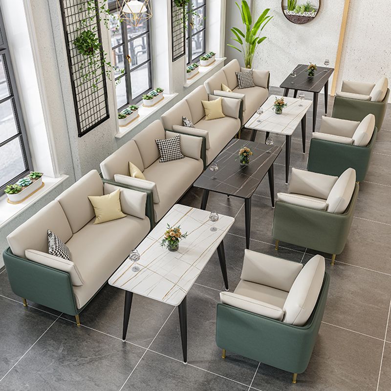 Contemporary Fabric Cushions Sofa 33.46"High Pillow Top Arm Sofa for Restaurant Clearhalo 'furn' 'furn_sofas' 'Furniture' 'furniture_sofas' 'kitchen' 'kitchen_sofas' 'Living Room Furniture' 'Sofa' 'sofas' 1200x1200_781857f5-7e3c-433d-b7cd-57ca4293ec3a