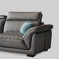 Modern Faux Leather Sectional Sofa 33.46"High Flared Arm Sofa and Chaise, Grey Clearhalo 'furn' 'furn_sectionals' 'Furniture' 'furniture_sectionals' 'kitchen' 'kitchen_sectionals' 'Living Room Furniture' 'Sectionals' 1200x1200_78193bee-839f-438c-a3e5-d46b503b638c