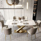 Metal Traditional Luxury Rectangle Table White Sintered Stone Table with Pedestal Clearhalo ' dining_table' 'Dining Tables & Seating' 'Dining Tables' 'furn' 'furn_dining_table' 'Furniture' 'furniture_dining_table' 'Kitchen & Dining Furniture' 'kitchen&dining_furn' 'kitchen' 'kitchen_dining_table' 1200x1200_781a6587-dc7b-4df3-ae45-a3f9054f8610
