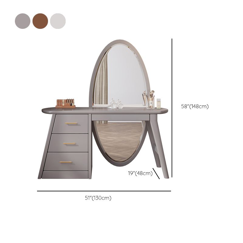 Glam ijdelheid make -upkruidtafel kruk set houten make -up ijdelheid set